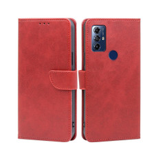 For Motorola Moto G Play 2023 Calf Texture Buckle Flip Leather Phone Case(Red)