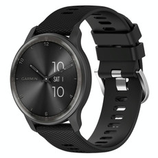 For Garmin Forerunner 255 Music 22mm Cross Textured Solid Color Silicone Watch Band(Black)