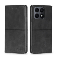For Honor X8A Cow Texture Magnetic Horizontal Flip Leather Phone Case(Black)