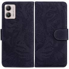 For Motorola Moto G13 / G23 / G53 Tiger Embossing Pattern Leather Phone Case(Black)