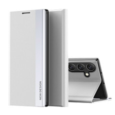 For Samsung Galaxy A54 5G Side Electroplated Adsorption Leather Phone Case(Silvr)