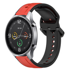 For Xiaomi MI Watch Color 22mm Convex Loop Two-Color Silicone Watch Band(Red+Black) For Xiaomi MI Watch Color 22mm Convex Loop Two-Color Silicone Watch Band(Red+Black)