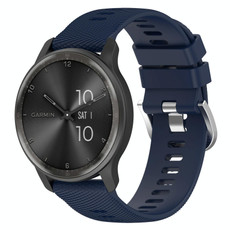 For Garmin Forerunner 265 22mm Cross Textured Solid Color Silicone Watch Band(Midnight Blue)