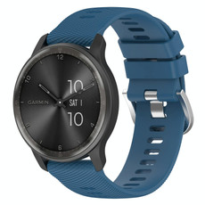 For Garmin Venu 20mm Cross Textured Solid Color Silicone Watch Band(Blue)