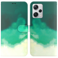For Xiaomi Redmi Note 12 Pro+ Watercolor Pattern Flip Leather Phone Case(Cyan Green) For Xiaomi Redmi Note 12 Pro+ Watercolor Pattern Flip Leather Phone Case(Cyan Green)