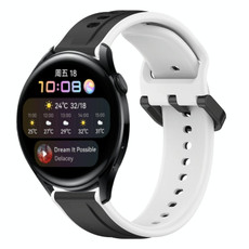For Huawei Watch 3 22mm Convex Loop Two-Color Silicone Watch Band(Black+White) For Huawei Watch 3 22mm Convex Loop Two-Color Silicone Watch Band(Black+White)