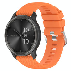 For Garmin Venu 20mm Cross Textured Solid Color Silicone Watch Band(Orange)
