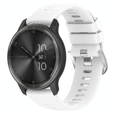 For Garmin Forerunner 55 20mm Cross Textured Solid Color Silicone Watch Band(White)