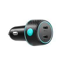 JOYROOM JR-CCN02 70W Dual PD Multi-Color Car Charger with Light Button(Black)