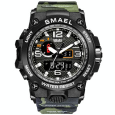 SMAEL 1545D Time Men Anti-falling Night Light Alarm Waterproof Sports Watch(Camouflage Army Green) SMAEL 1545D Time Men Anti-falling Night Light Alarm Waterproof Sports Watch(Camouflage Army Green)