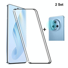 For Honor Magic5 2pcs ENKAY 0.26mm 3D Hot Bending Tempered Glass Full Film with Lens Film