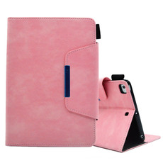 For iPad mini 5 / 4 / 3 / 2 / 1 Suede Cross Texture Magnetic Clasp Leather Tablet Case(Pink)