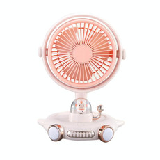 Household Cute Pet Fan USB Desktop Night Light Fan(Apricot)