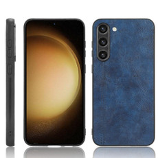 For Samsung Galaxy S23 5G Sewing Cow Pattern Skin PC + PU + TPU Phone Case(Blue) For Samsung Galaxy S23 5G Sewing Cow Pattern Skin PC + PU + TPU Phone Case(Blue)