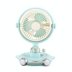 Household Cute Pet Fan USB Desktop Night Light Fan(Blue)