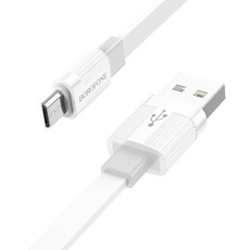 Borofone BX89 USB to Micro USB Union 2.4A Charging Data Cable, Length:1m(White Gray)