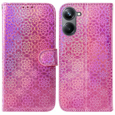For Realme 10 Pro 5G Colorful Magnetic Buckle Leather Phone Case(Pink)