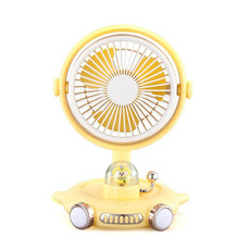 Household Cute Pet Fan USB Desktop Night Light Fan(Yellow)