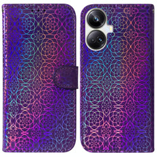 For Realme 10 Pro+ Colorful Magnetic Buckle Leather Phone Case(Purple)