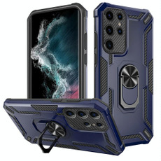 For Samsung Galaxy S22 Ultra 5G Warship Armor 2 in 1 Shockproof Phone Case(Royal Blue)