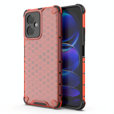 For Xiaomi Redmi Note 12 4G Shockproof Honeycomb Phone Case(Red)