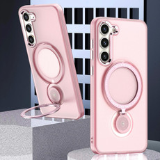 For Samsung Galaxy S23 5G 360 Degree Rotation Holder MagSafe Magnetic Phone Case(Pink) For Samsung Galaxy S23 5G 360 Degree Rotation Holder MagSafe Magnetic Phone Case(Pink)