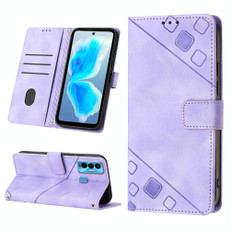 For Tecno Camon 18i Skin-feel Embossed Leather Phone Case(Light Purple)