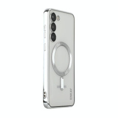 For Samsung Galaxy S23 ENKAY Hat-Prince Magnet Slim Clear Case Electroplated Shockproof Camera Protection Cover(Silver) For Samsung Galaxy S23 ENKAY Hat-Prince Magnet Slim Clear Case Electroplated Shockproof Camera Protection Cover(Silver)