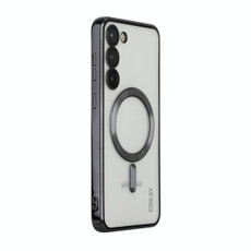 For Samsung Galaxy S23 ENKAY Hat-Prince Magnet Slim Clear Case Electroplated Shockproof Camera Protection Cover(Black) For Samsung Galaxy S23 ENKAY Hat-Prince Magnet Slim Clear Case Electroplated Shockproof Camera Protection Cover(Black)