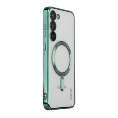 For Samsung Galaxy S23 ENKAY Hat-Prince Magnet Slim Clear Case Electroplated Shockproof Camera Protection Cover(Green) For Samsung Galaxy S23 ENKAY Hat-Prince Magnet Slim Clear Case Electroplated Shockproof Camera Protection Cover(Green)