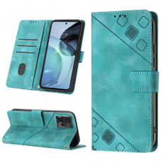 For Motorola Moto G72 Skin-feel Embossed Leather Phone Case(Green)