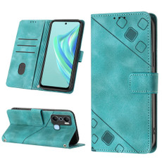 For Infinix Hot 20 Play Skin-feel Embossed Leather Phone Case(Green) For Infinix Hot 20 Play Skin-feel Embossed Leather Phone Case(Green)
