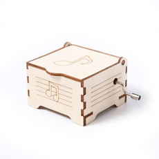 Wooden Mechanical Puzzle Toys Science Electric Assembling Toys ,Style: Hand Shake Music Box