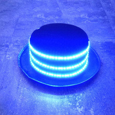 00068 LED Bar Luminous Jazz Hat Stage Magic Show Props, Color: Blue 00068 LED Bar Luminous Jazz Hat Stage Magic Show Props, Color: Blue