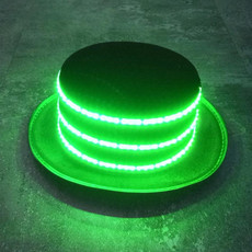00068 LED Bar Luminous Jazz Hat Stage Magic Show Props, Color: Green 00068 LED Bar Luminous Jazz Hat Stage Magic Show Props, Color: Green