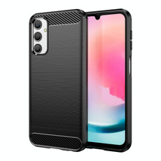 For Samsung Galaxy A24 4G Brushed Texture Carbon Fiber TPU Phone Case(Black) For Samsung Galaxy A24 4G Brushed Texture Carbon Fiber TPU Phone Case(Black)
