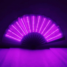 00021 LED Prom Lighting Folding Fan Bar Colorful Atmosphere Group Props, Color: Pink Flashing 00021 LED Prom Lighting Folding Fan Bar Colorful Atmosphere Group Props, Color: Pink Flashing