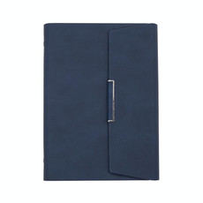 6 Hole Three Fold Loose-leaf Case A5 Business Notebook Office Stationery Notepad(Blue)