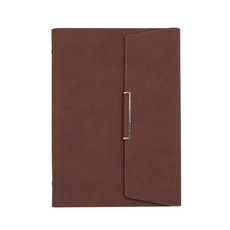6 Hole Three Fold Loose-leaf Case A5 Business Notebook Office Stationery Notepad(Brown)