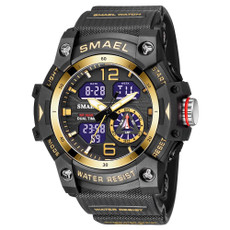 SMAEL 8007 Outdoor Sports Waterproof Dual Display Electronic Quartz Watch(Black Gold) SMAEL 8007 Outdoor Sports Waterproof Dual Display Electronic Quartz Watch(Black Gold)