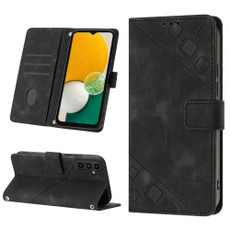 For Samsung Galaxy A13 5G /A04 4G/A04e Skin-feel Embossed Leather Phone Case(Black)