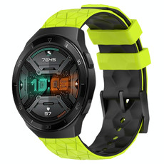 For Huawei Watch GT 2E 22mm Football Pattern Two-Color Silicone Watch Band(Lime Green + Black)