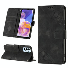 For Samsung Galaxy A33 5G Skin-feel Embossed Leather Phone Case(Black)
