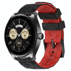 For Huawei Watch Buds 22mm Football Pattern Two-Color Silicone Watch Band(Black+Red) For Huawei Watch Buds 22mm Football Pattern Two-Color Silicone Watch Band(Black+Red)