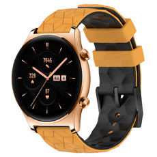 For Honor Watch GS 3 22mm Football Pattern Two-Color Silicone Watch Band(Yellow+Black) For Honor Watch GS 3 22mm Football Pattern Two-Color Silicone Watch Band(Yellow+Black)