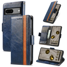 For Google Pixel 7A CaseNeo Splicing Dual Magnetic Buckle Leather Phone Case(Blue) For Google Pixel 7A CaseNeo Splicing Dual Magnetic Buckle Leather Phone Case(Blue)