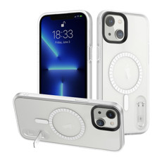 For iPhone 14 Plus Terminator MagSafe Magnetic Holder Phone Case(Transparent)