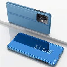 For Xiaomi Redmi Note 12 Plated Mirror Horizontal Flip Leather Case with Holder(Blue)