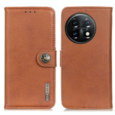 For OnePlus 11 5G KHAZNEH Cowhide Texture Flip Leather Phone Case(Brown)
