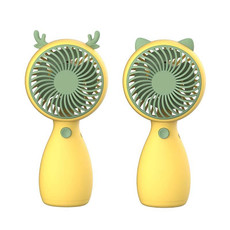 2pcs MLS6035 USB Mini Charging With Lanyard Small Fan, Style Random Delivery(Yellow)